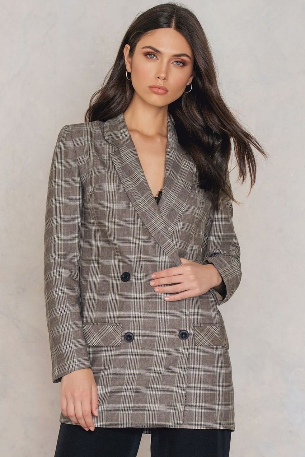 Na-Kd Checked Oversize Blazer