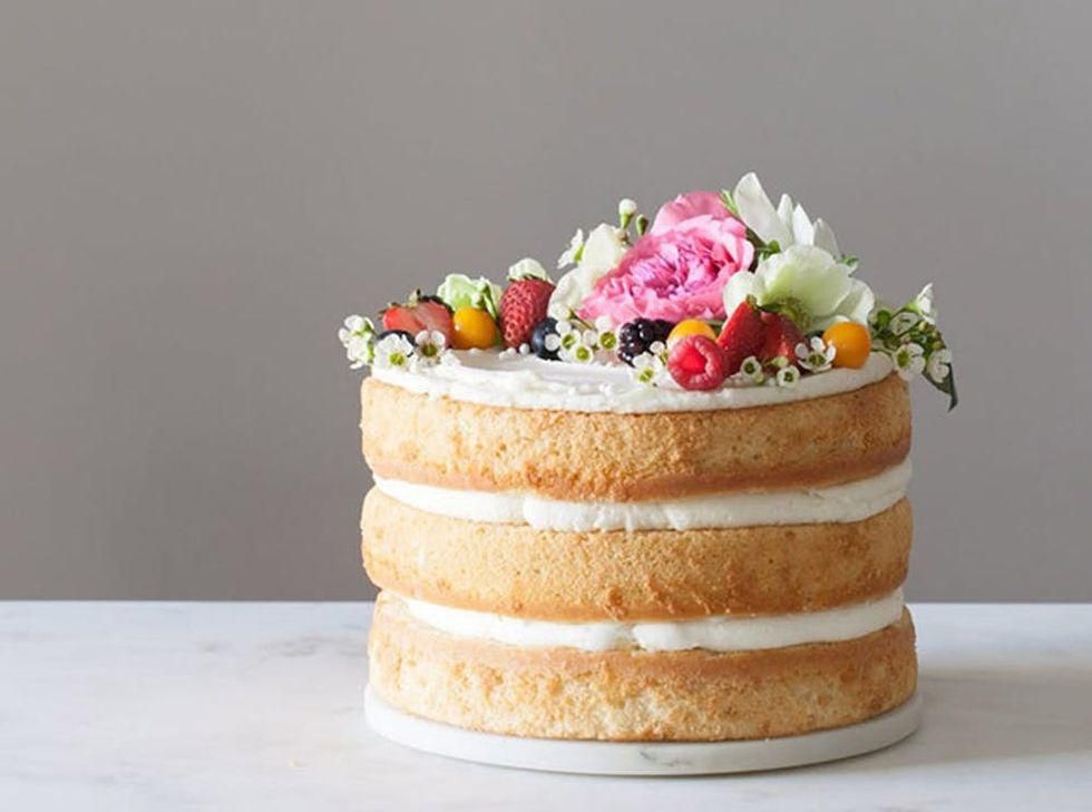 Naked Cake With Flower Topper
