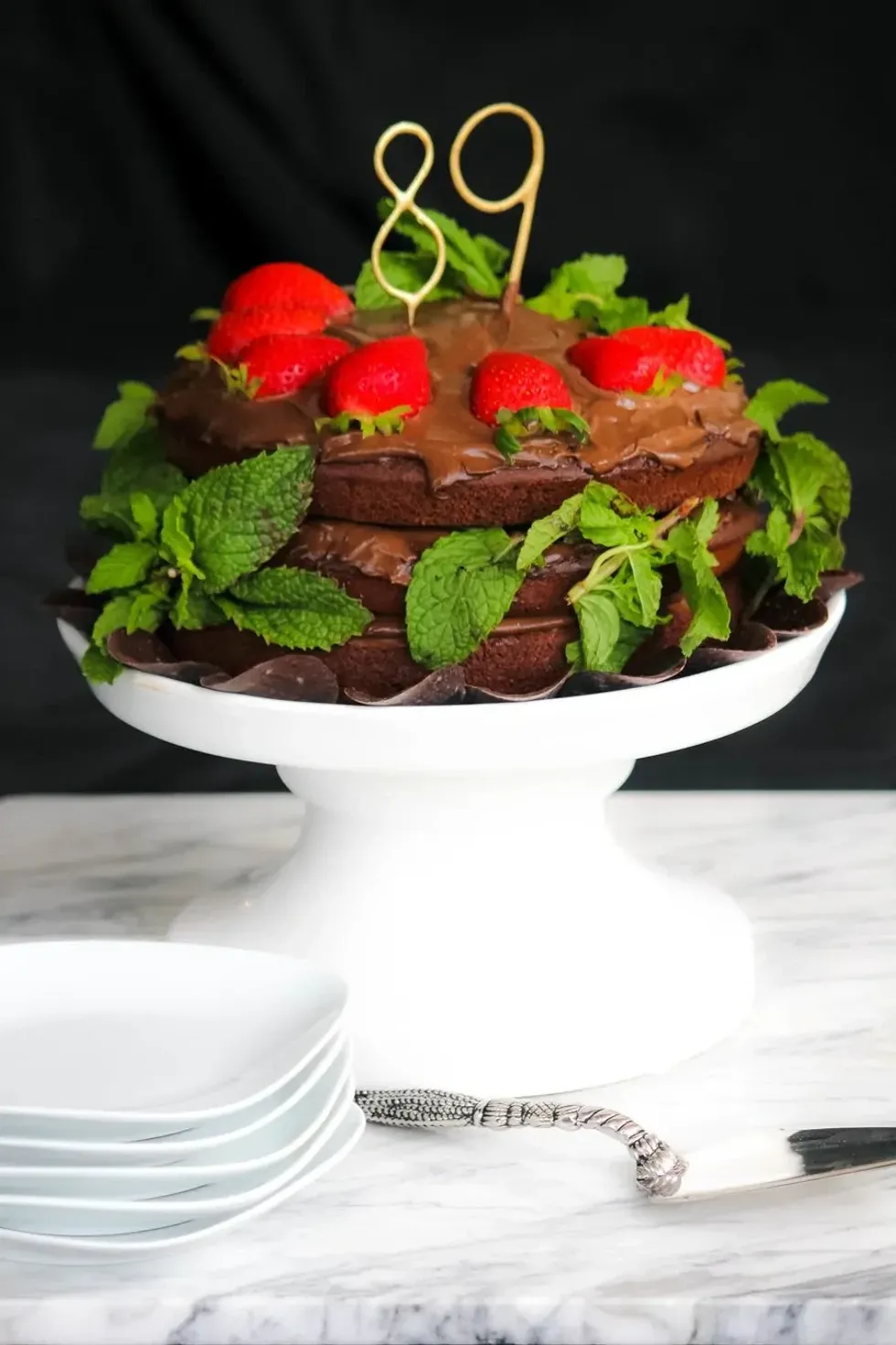 Naked Healthy Chocolate Cake Recipe with Mint