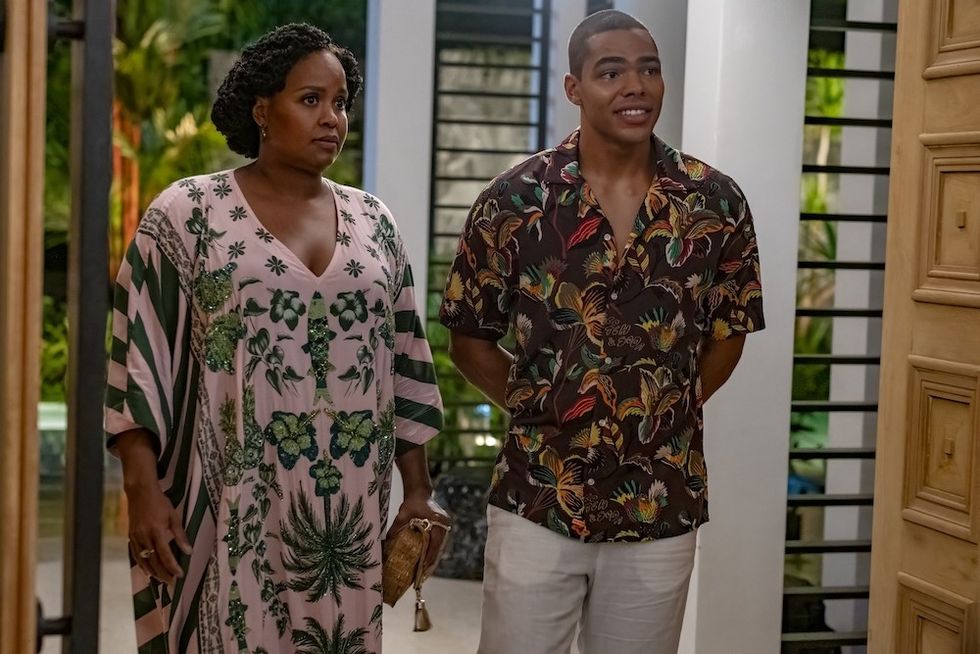 natasha rothwell and nicholas duvernay in 'the white lotus' season 3