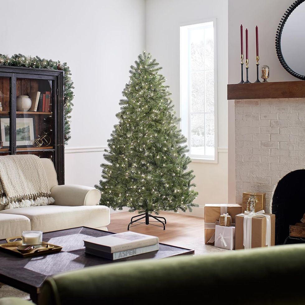 National Tree Company Pre-Lit 'Feel Real' Artificial Full Downswept Christmas Tree