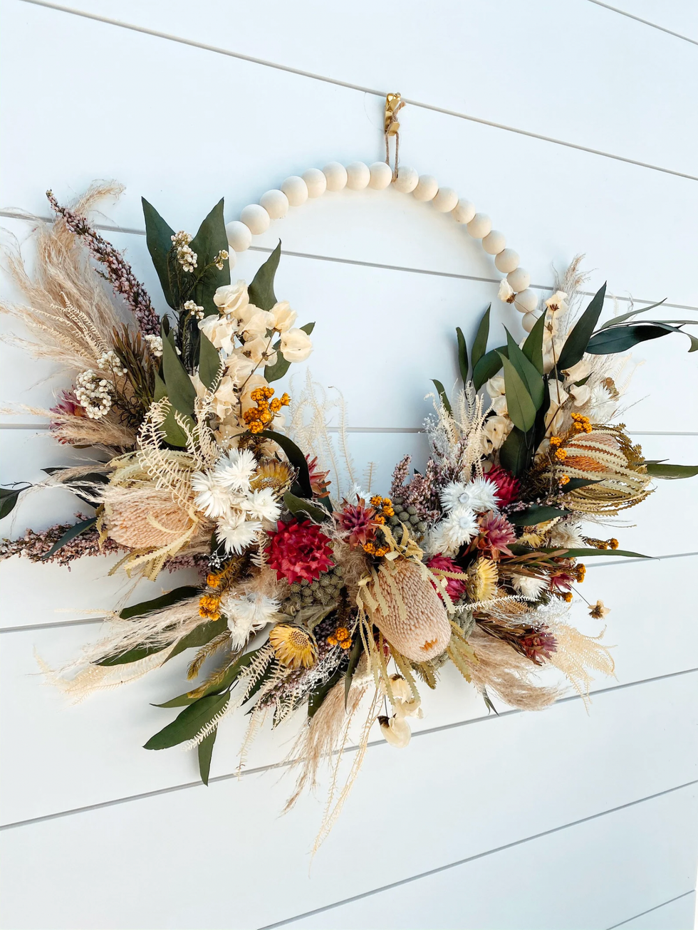 natural dried wreath