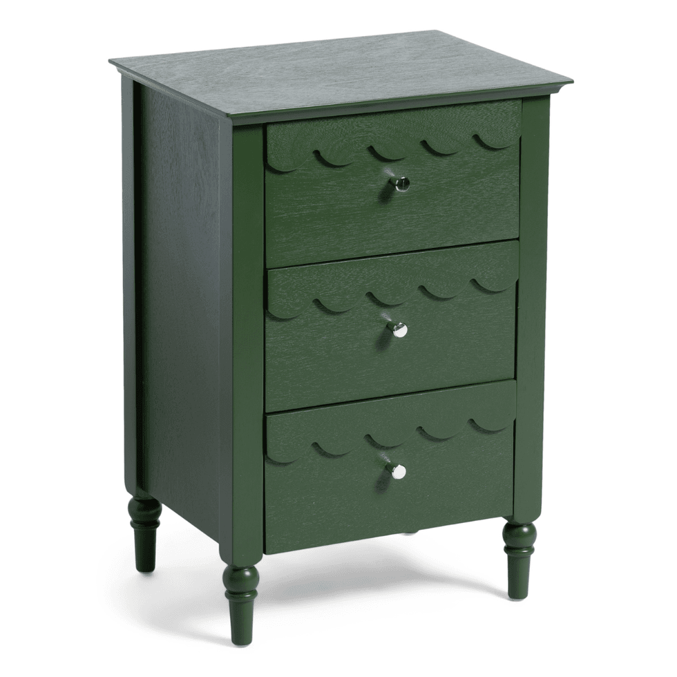 Nautica 3-Drawer Scalloped Side Table
