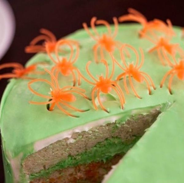 neon green confetti cake