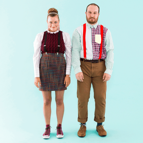Nerd Couple's Halloween Costume Gif