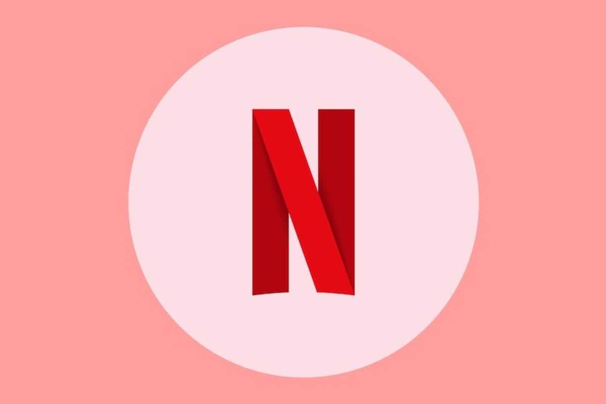 netflix logo on a pink background