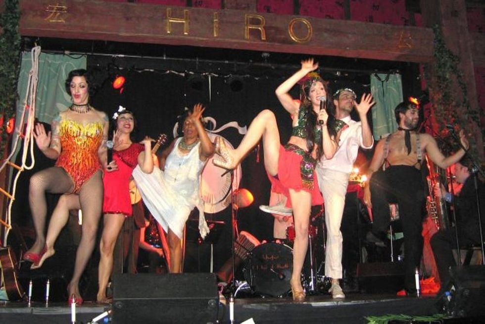NEW YORK CITY, NY - JULY 6: (L-R) Jorjee Douglass, Viva Ruiz, Ronin, Sarah Sophia Flicker, Alessandro Magamia and Adam Dugas attend THE CITIZENS BAND Unveil Their New Show NO NEW THINGS UNDER THE SUN at Hiro Ballroom on July 6, 2005 in New York City. (Photo by Patrick McMullan/Patrick McMullan via Getty Images)
