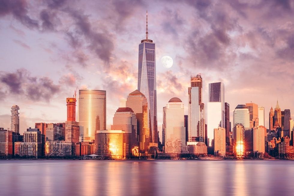 New York City skyline downtown Manhattan