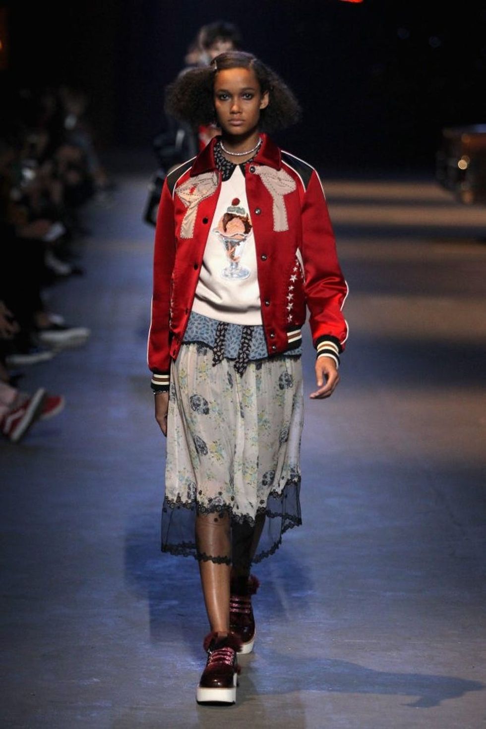 NEW YORK, NY - DECEMBER 08: A model walks the runway at the Coach 75th Anniversary: Women's Pre-Fall and Men's Fall Show - Runway on December 8, 2016 in New York City. (Photo by Thomas Concordia/Getty Images for Coach)