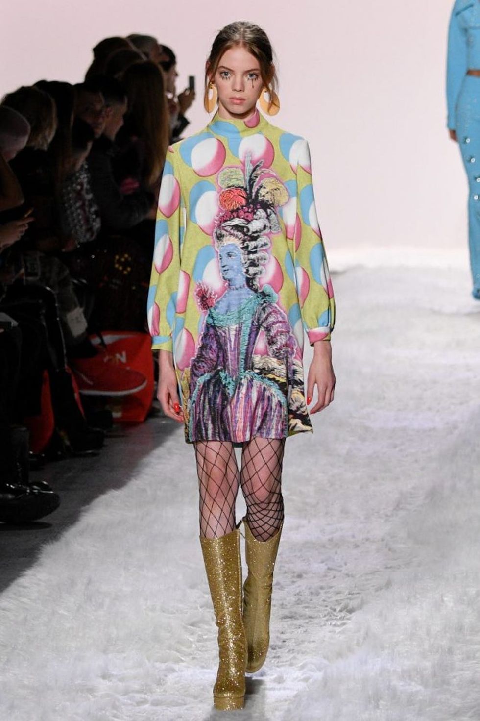 NEW YORK, NY - FEBRUARY 10: Mariana Zaragoza walks the runway at the Jeremy Scott show during New York Fashion Week at Gallery 1, Skylight Clarkson Sq on February 10, 2017 in New York City. (Photo by Peter White/Getty Images)