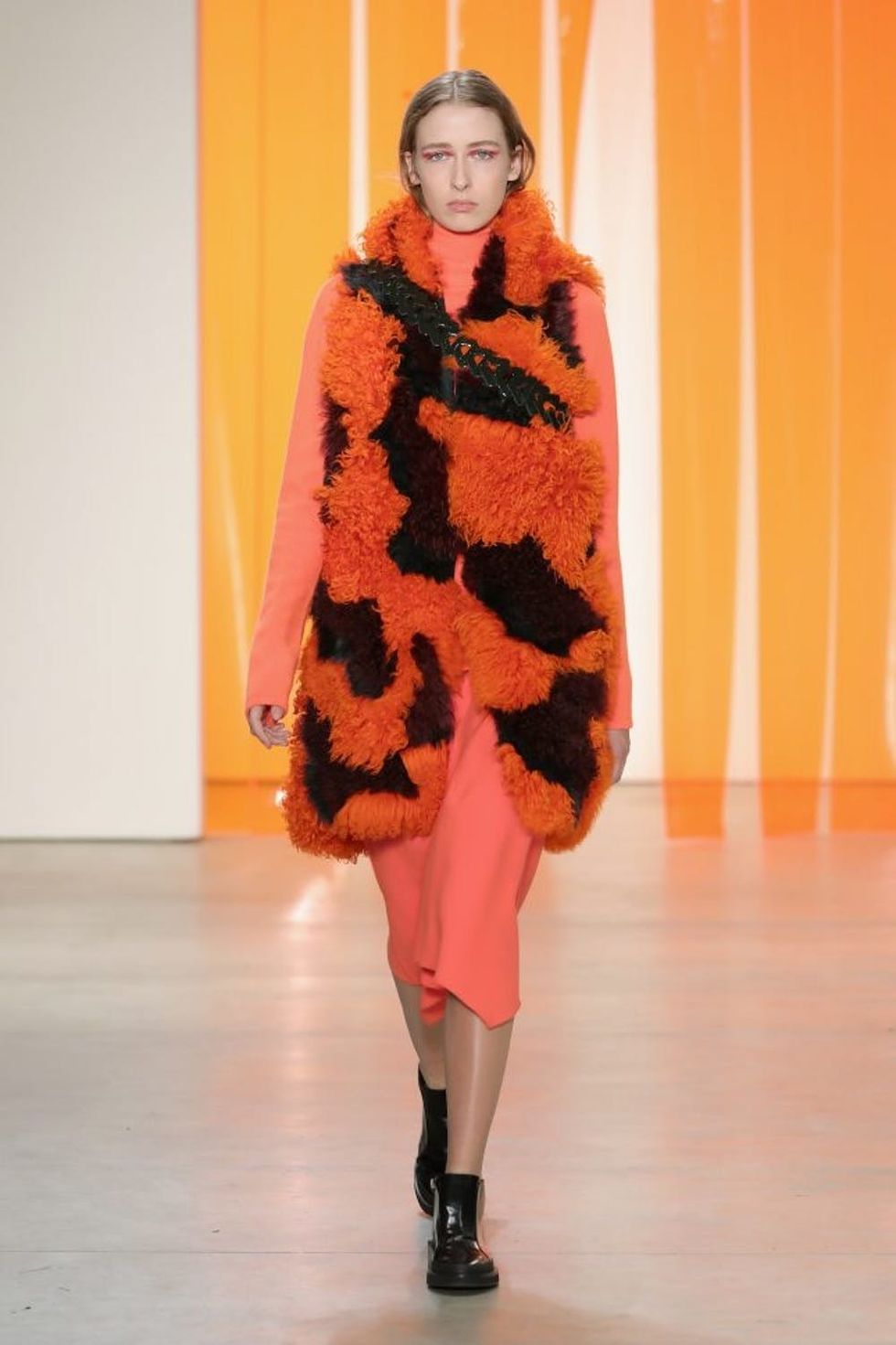 NEW YORK, NY - FEBRUARY 11: A model walks the runway for the Dion Lee collection during, New York Fashion Week: The Shows at Gallery 2, Skylight Clarkson Sq on February 11, 2017 in New York City. (Photo by Neilson Barnard/Getty Images for New York Fashion Week: The Shows )