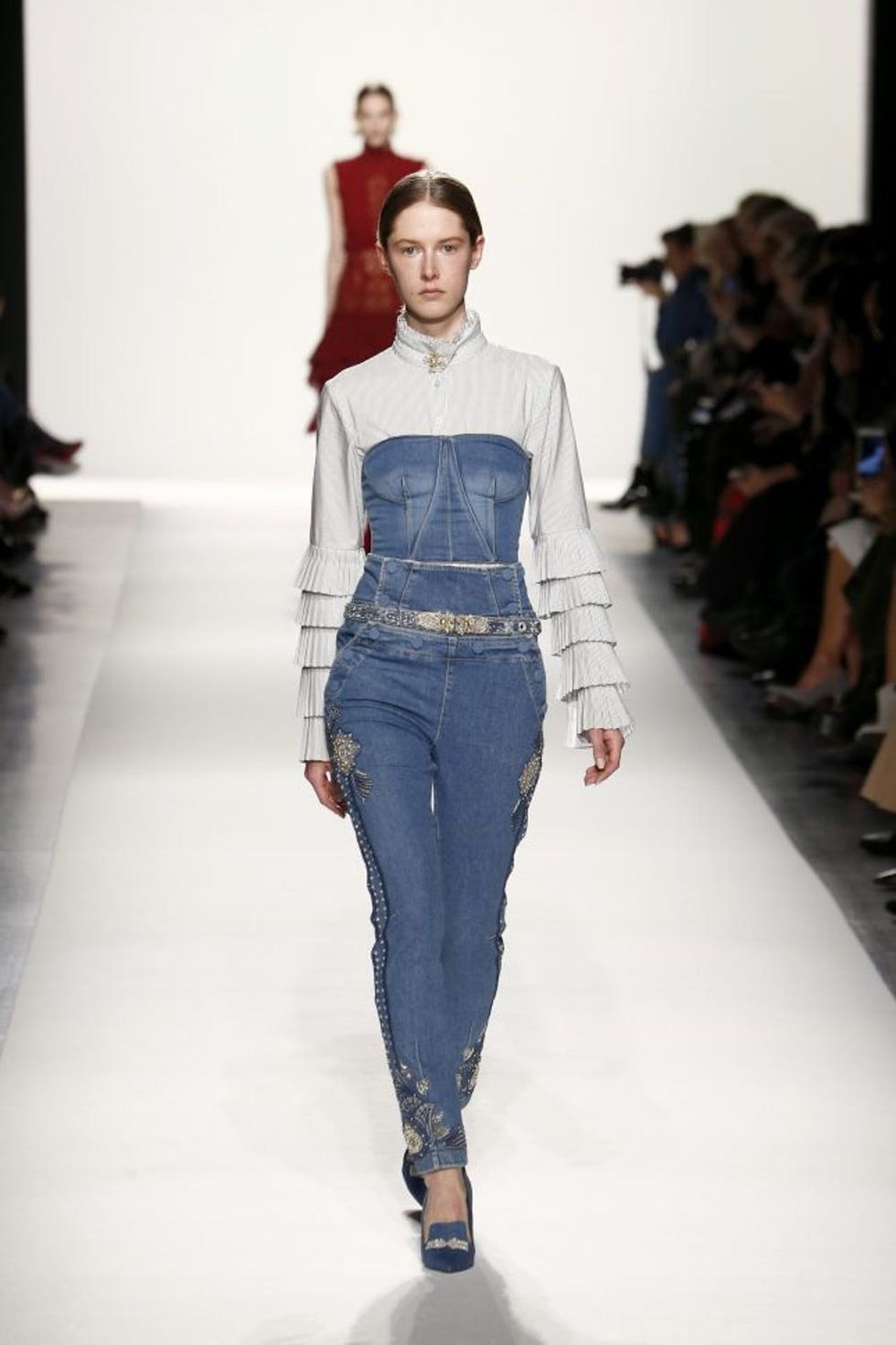 NEW YORK, NY - FEBRUARY 11: A model walks the runway for the Jonathan Simkhai collection during, New York Fashion Week: The Shows at Gallery 1, Skylight Clarkson Sq on February 11, 2017 in New York City. (Photo by Brian Ach/Getty Images for New York Fashion Week: The Shows )