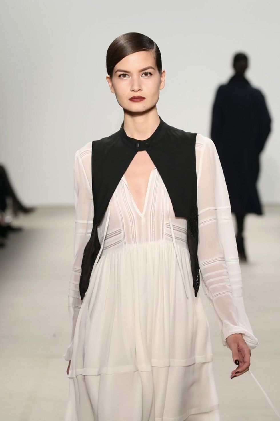 NEW YORK, NY - FEBRUARY 11: A model walks the runway wearing Marissa Webb Fall 2016 during New York Fashion Week: The Shows at The Gallery, Skylight at Clarkson Square on February 11, 2016 in New York City. (Photo by Neilson Barnard/Getty Images For Marissa Webb)