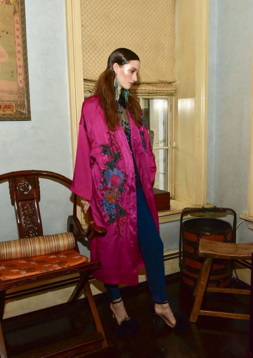 NEW YORK, NY - FEBRUARY 12: A model during the Tracy Reese Presentation during New York Fashion Week on February 12, 2017 in New York City. (Photo by Eugene Gologursky/WireImage)
