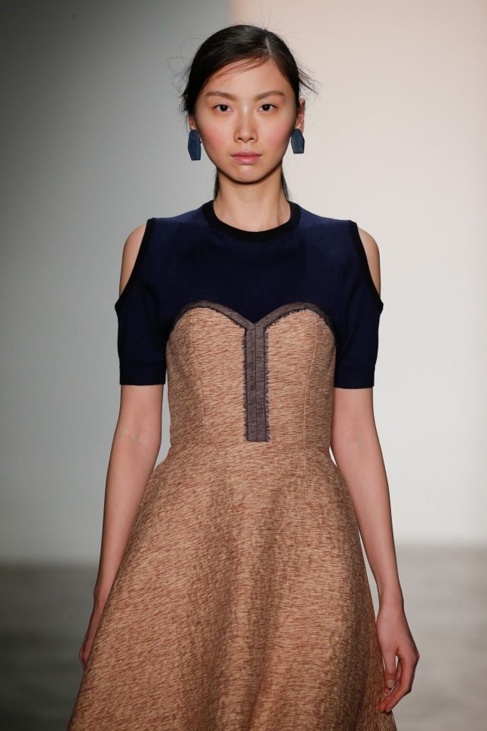 NEW YORK, NY - FEBRUARY 12: A model walks the runway at the CG runway show during Fall 2016 MADE Fashion Week at Milk Studios on February 12, 2016 in New York City. (Photo by JP Yim/Getty Images)