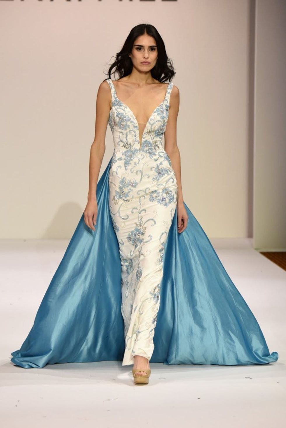 NEW YORK, NY - FEBRUARY 12: A model walks the runway wearing Sherri Hill Fall 2016 during New York Fashion Week: The Shows on February 12, 2016 in New York City. (Photo by Albert Urso/Getty Images for NYFW: The Shows)