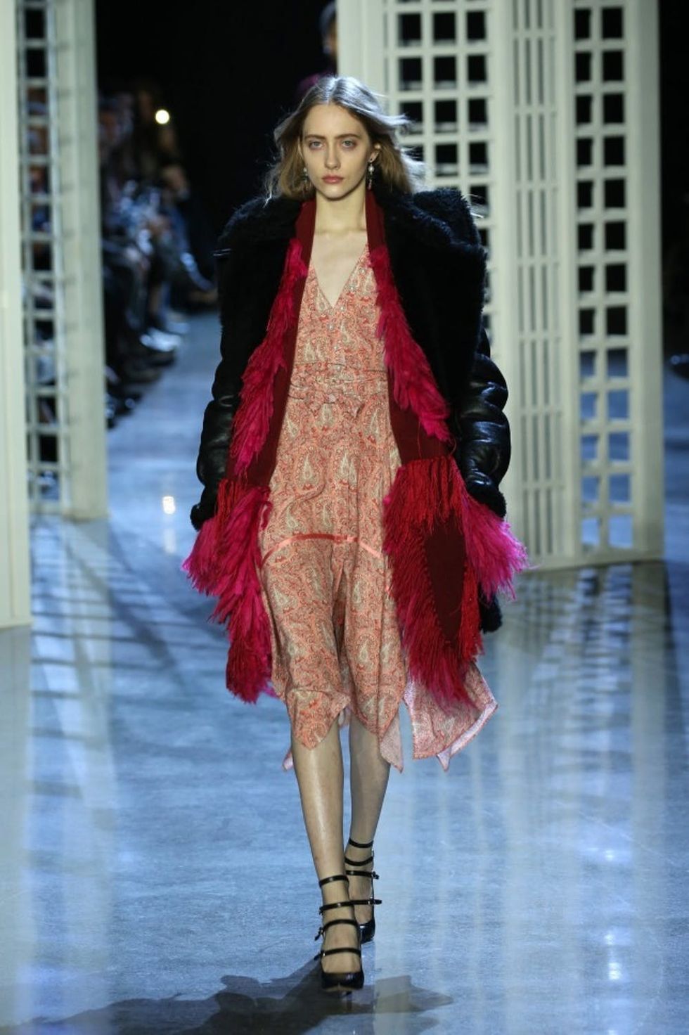 NEW YORK, NY - FEBRUARY 13: A model walks the runway wearing Altuzarra Fall 2016 during New York Fashion Week at Spring Studios on February 13, 2016 in New York City. (Photo by Neilson Barnard/Getty Images)