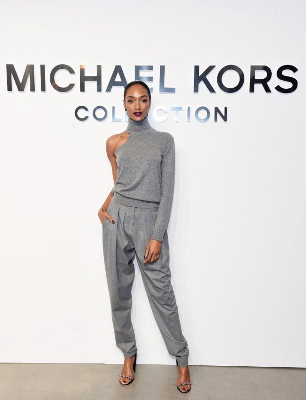 NEW YORK, NY - FEBRUARY 15: Model Jourdan Dunn attends the Michael Kors Collection Fall 2017 runway show at Spring Studios on February 15, 2017 in New York City. (Photo by Jamie McCarthy/Getty Images for Michael Kors)