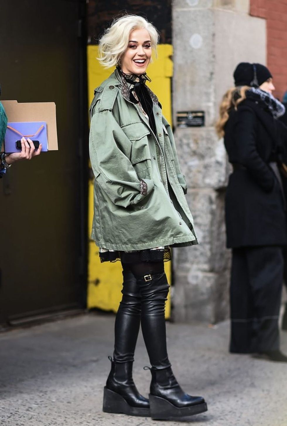 NEW YORK, NY - FEBRUARY 16: Katy Perry is seen outside the Marc Jacobs show during New York Fashion Week: Women's Fall/Winter 2017 on February 16, 2017 in New York City. (Photo by Daniel Zuchnik/GC Images)