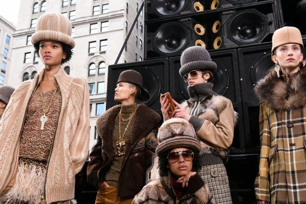 NEW YORK, NY - FEBRUARY 16: Models pose at the end of the Marc Jacobs Runway Show at Park Avenue Armory on February 16, 2017 in New York City. (Photo by Peter White/Getty Images)