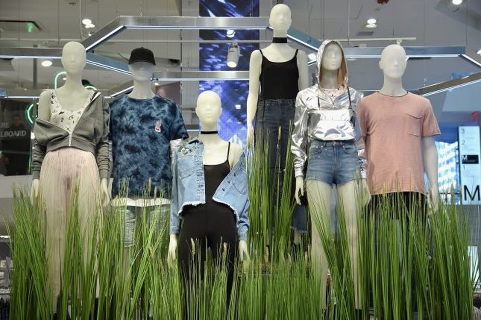 NEW YORK, NY - MARCH 16: An overall general view at the launch of the H&M Loves Coachella Collection in Times Square with The Atomics on March 16, 2017 in New York City. (Photo by Bryan Bedder/Getty Images for H&M)