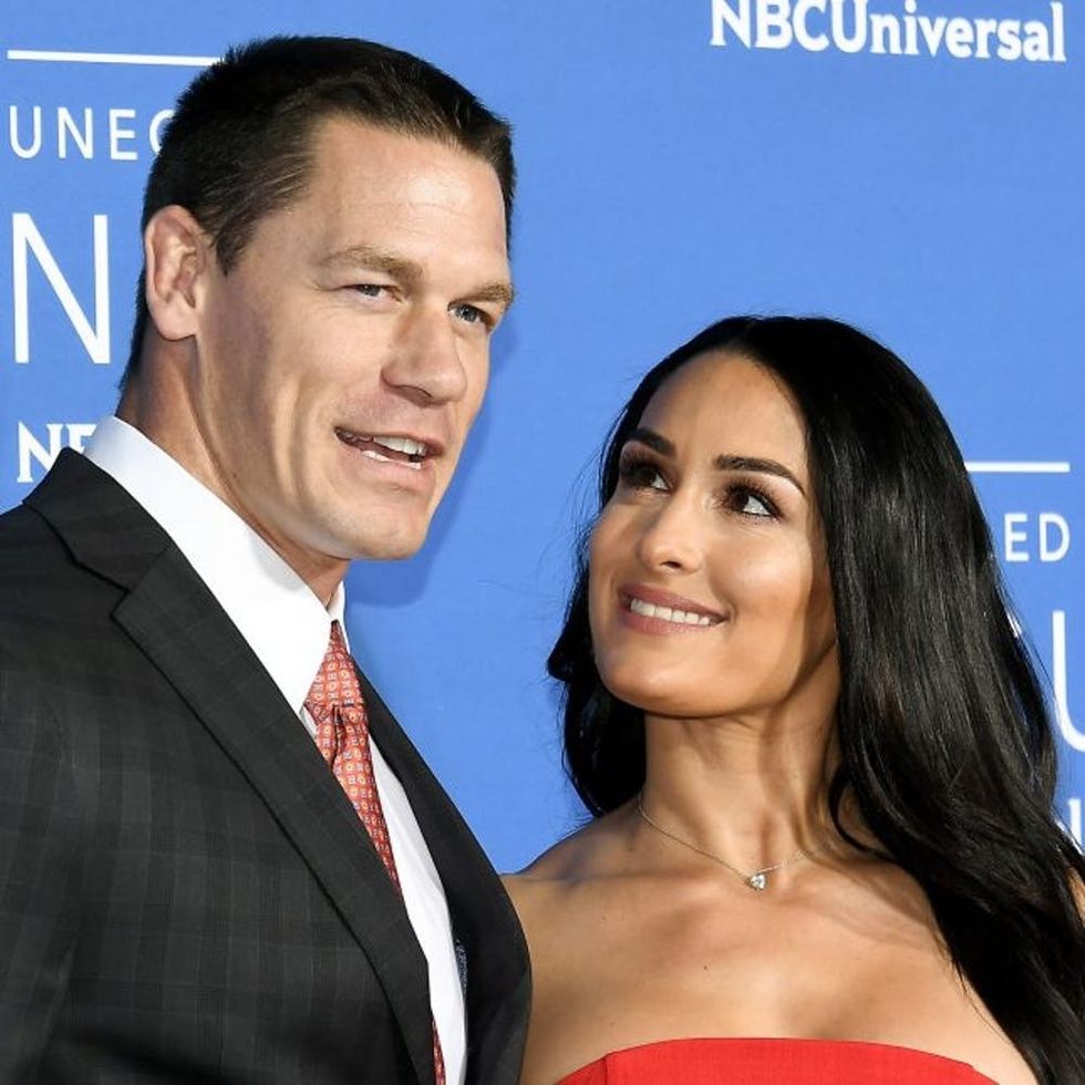 NEW YORK, NY - MAY 15: John Cena (L) and Nikki Bella attend the 2017 NBCUniversal Upfront at Radio City Music Hall on May 15, 2017 in New York City. (Photo by Dia Dipasupil/Getty Images)
