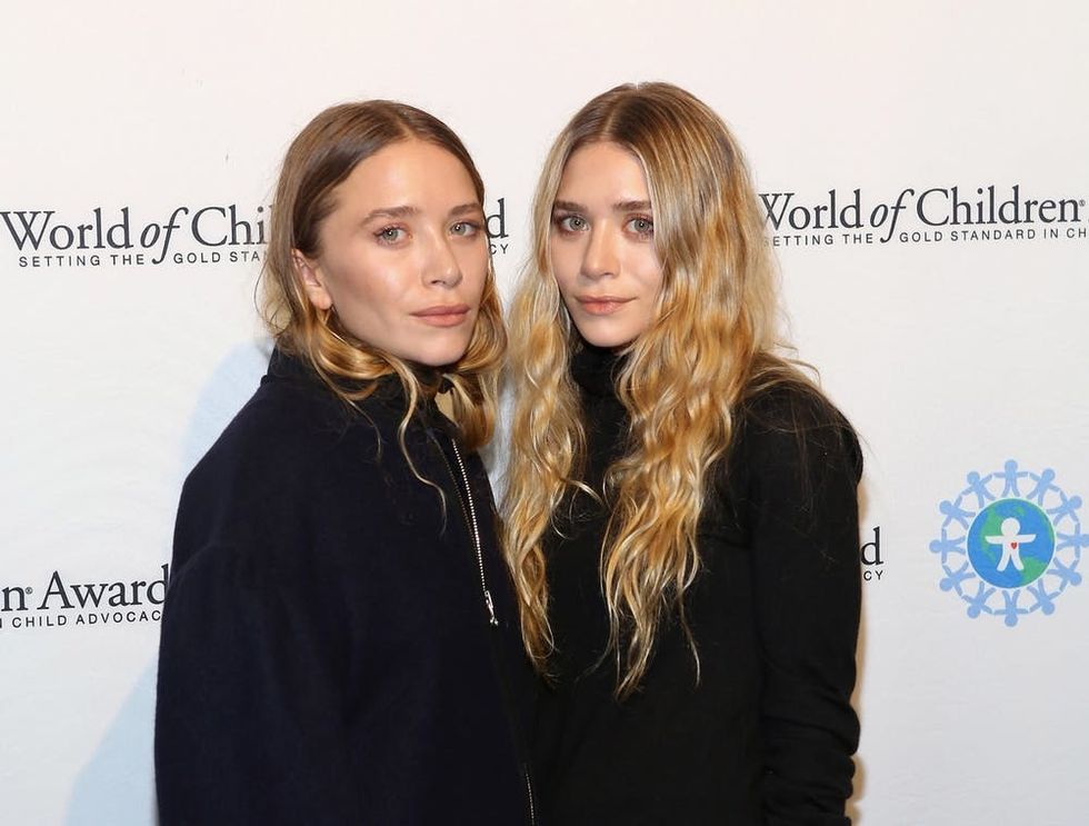 NEW YORK, NY - NOVEMBER 06: Mary-Kate Olsen and Ashley Olsen attend 2014 World Of Children Awards at 583 Park Avenue on November 6, 2014 in New York City. (Photo by Robin Marchant/Getty Images)