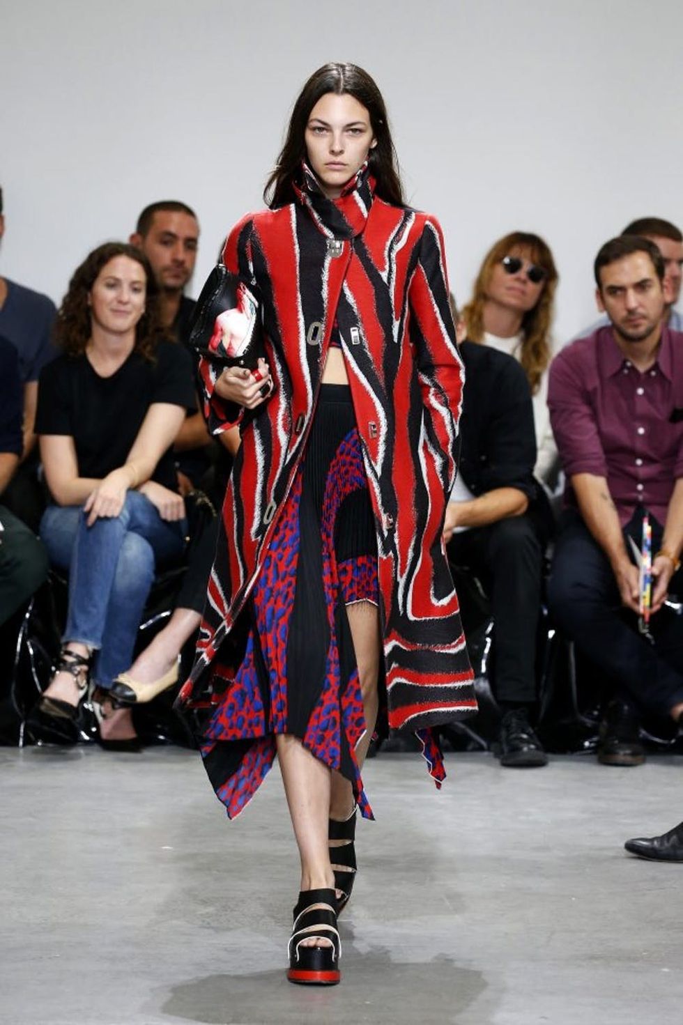 NEW YORK, NY - SEPTEMBER 12: A model walks the runway at the Proenza Schouler show designed by Jack McCollough & L\u00e1zaro Hern\u00e1ndez at The Whitney Museum of American Art on September 12, 2016 in New York City. (Photo by Estrop/Getty Images)