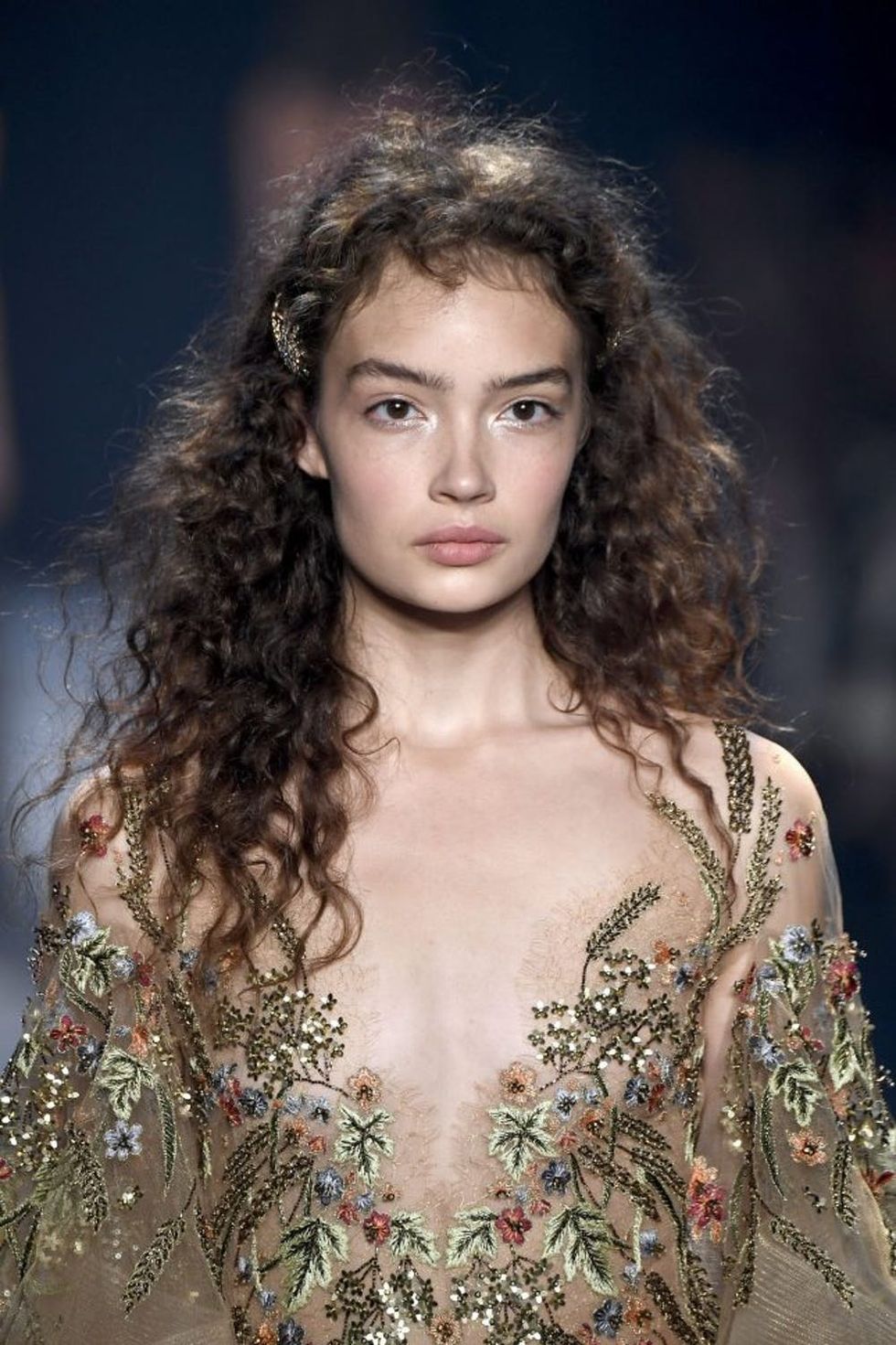 NEW YORK, NY - SEPTEMBER 14: A model walks the runway at the Marchesa fashion show during New York Fashion Week: The Shows at The Dock, Skylight at Moynihan Station on September 14, 2016 in New York City. (Photo by Frazer Harrison/Getty Images for New York Fashion Week: The Shows)