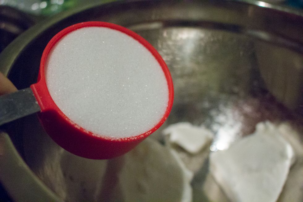 Next add 1 cup granulated sugar