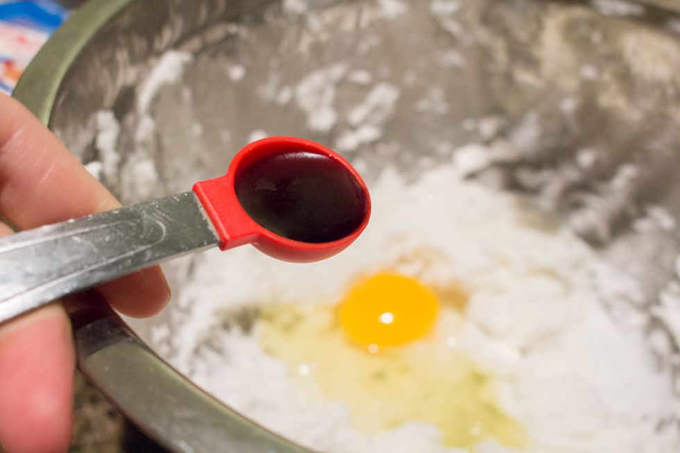 Next add 1 teaspoon of vanilla extract.