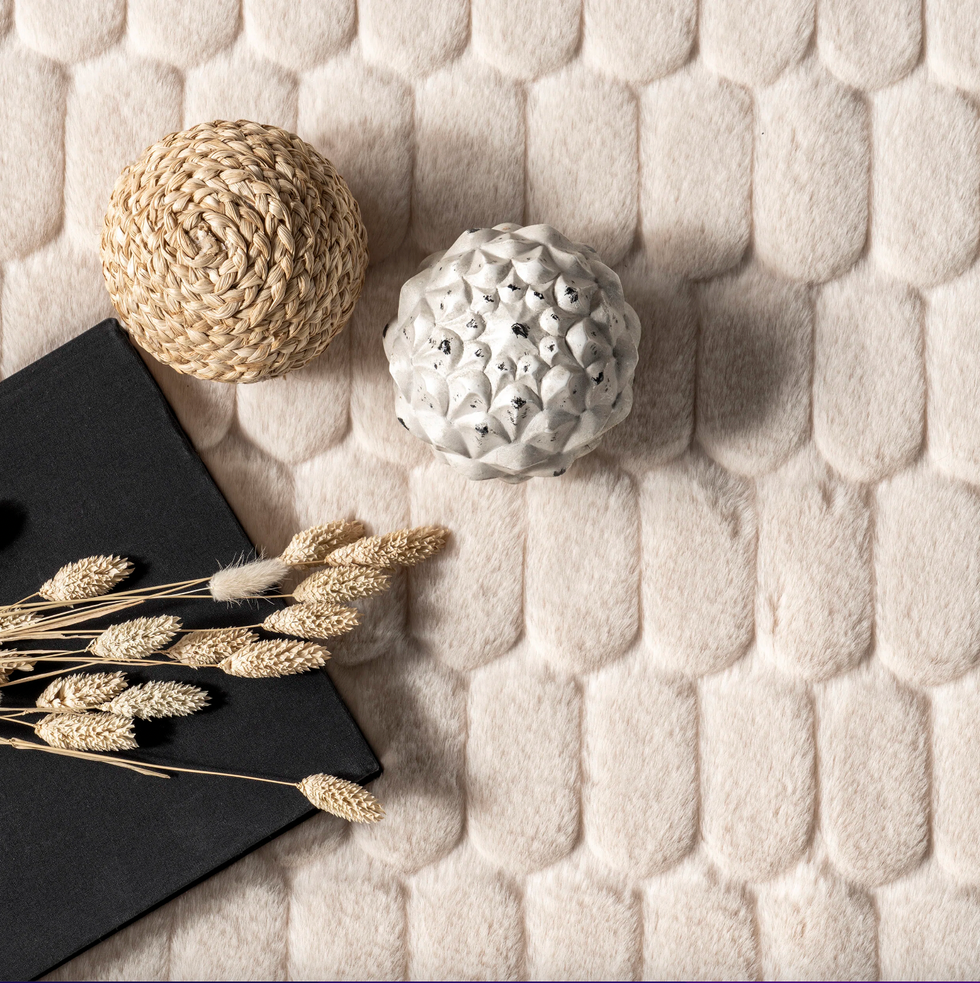 Nia Tile Faux Rabbit Area Rug