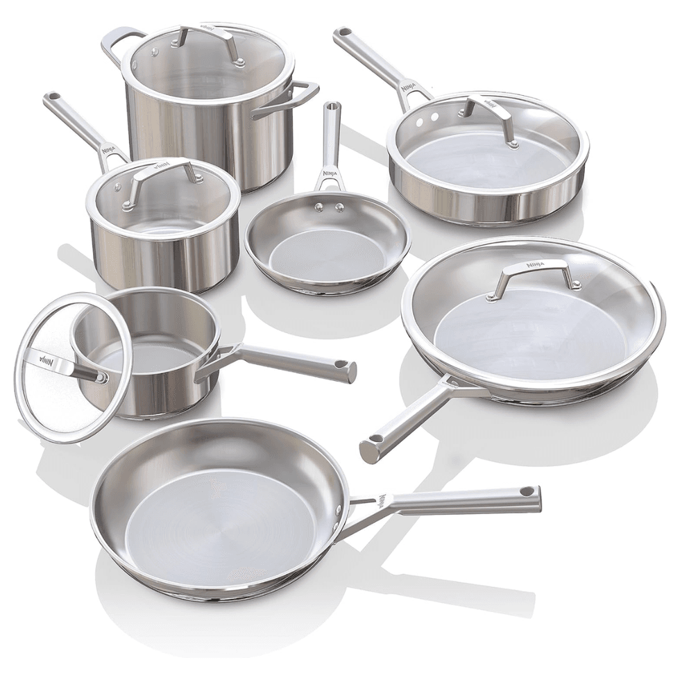 Ninja EverClad Stainless Steel Cookware 12 Piece Pots & Pans Set