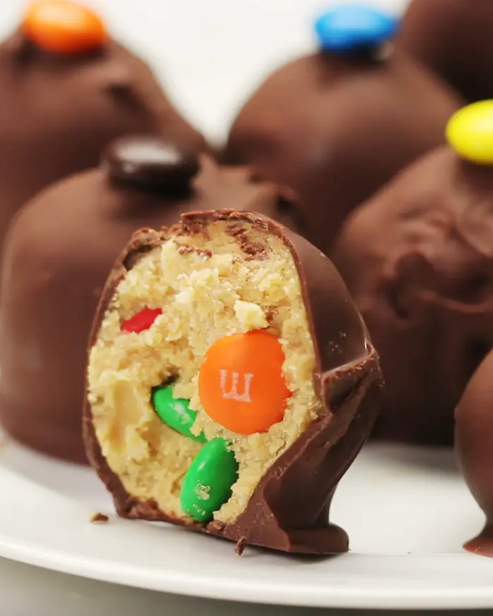 No-Bake Chocolate Peanut Butter M&M Balls