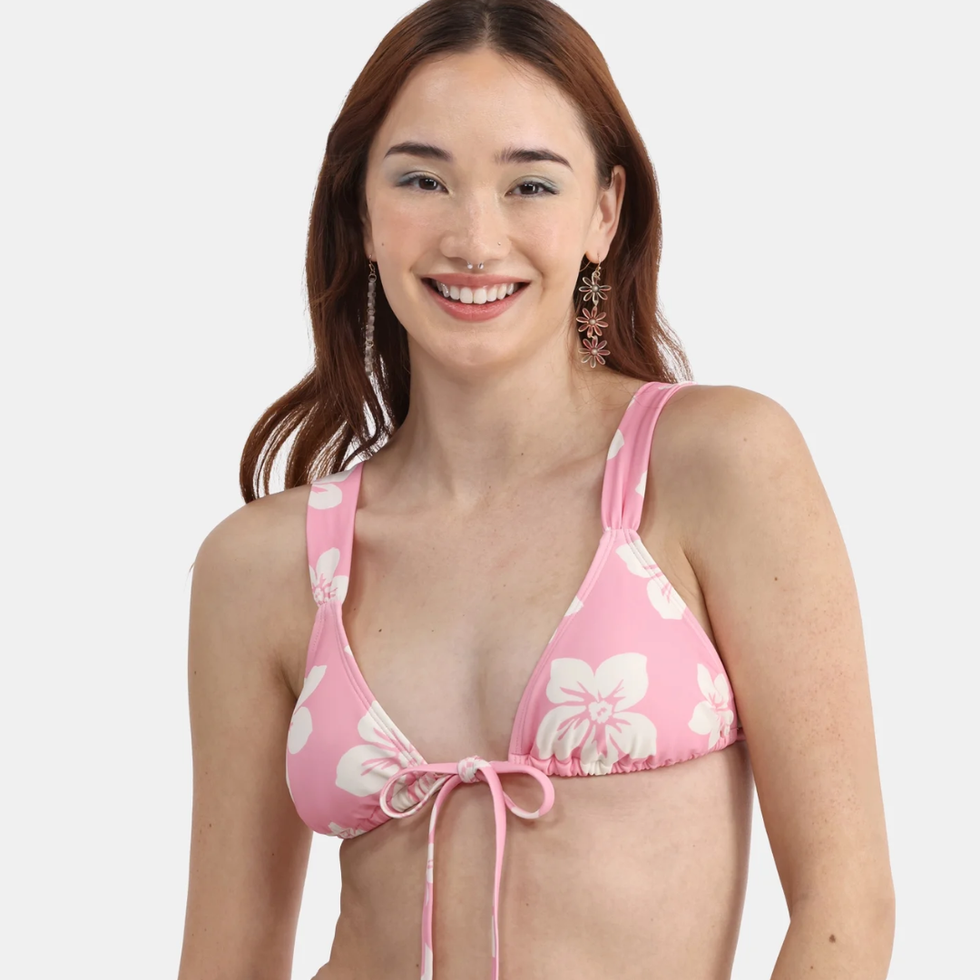 No Boundaries Front Tie Triangle Bikini Top