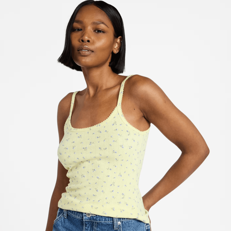 No Boundaries Pointelle Tank Top