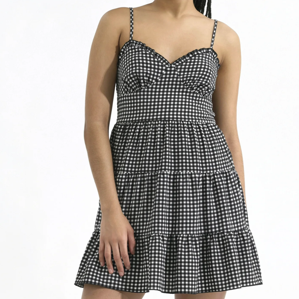 No Boundaries Tiered Bustier Mini Dress