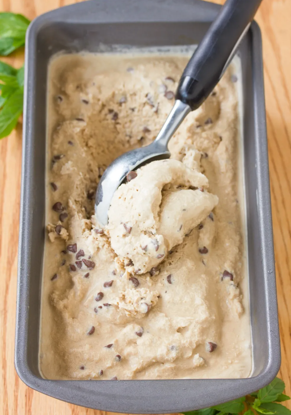No-Churn Mocha Mint Chip Vegan Ice Cream
