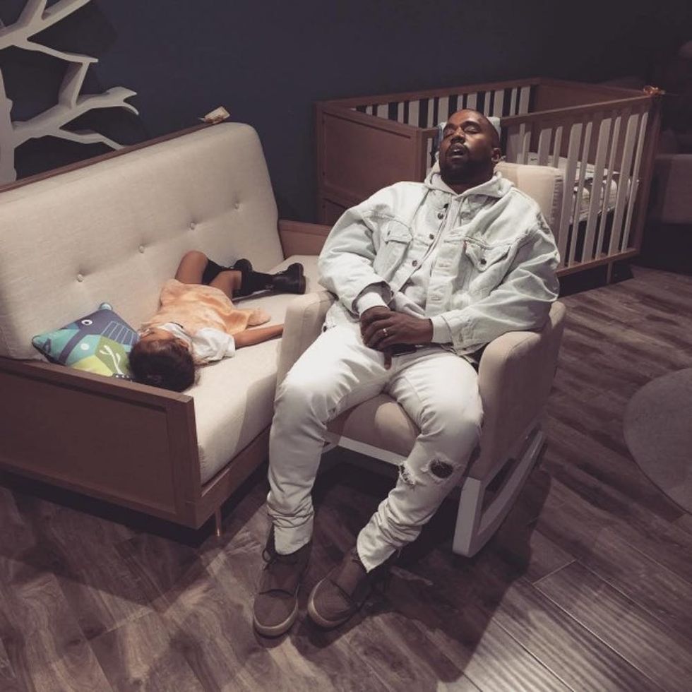 North West and Kanye Asleep