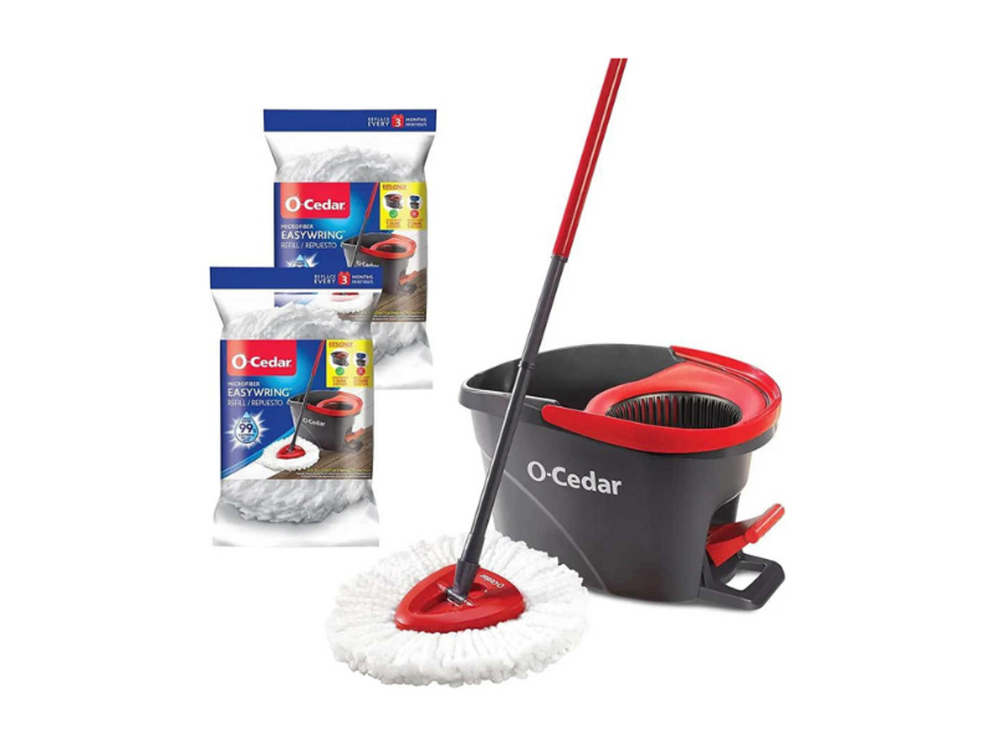 o-cedar microfiber spin mop and bucket floor cleaning system