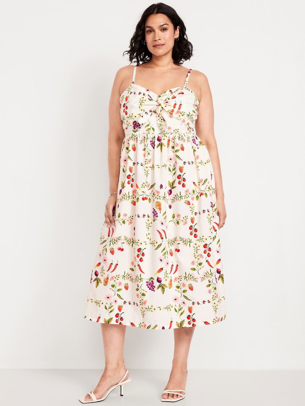 Old Navy Fit & Flare Tie-Front Midi Dress