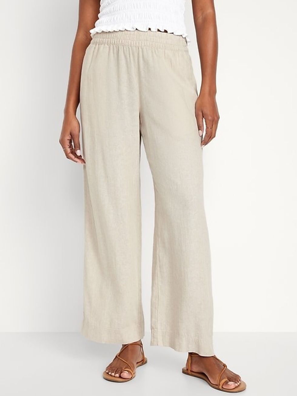 Old Navy High-Waisted Linen-Blend Wide-Leg Pants