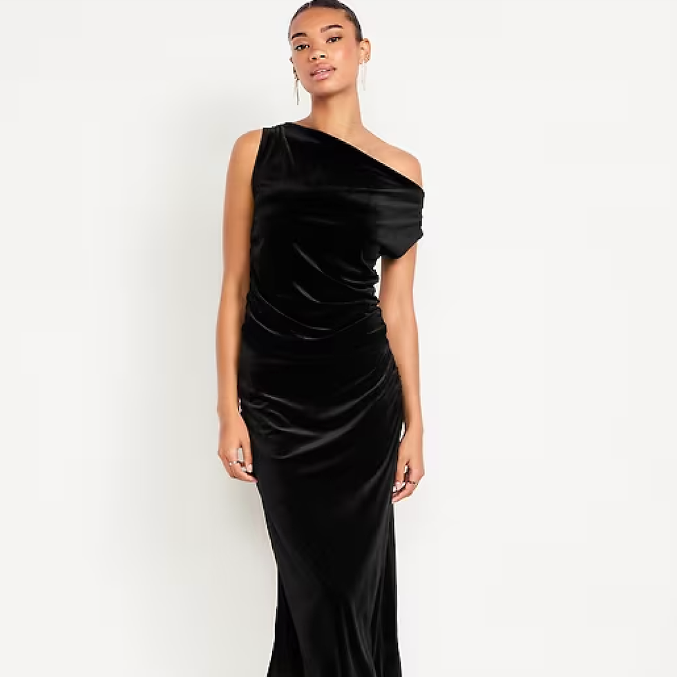 Old Navy High-Waisted Ruched Velvet Midi Skirt & Velvet Ruched Top