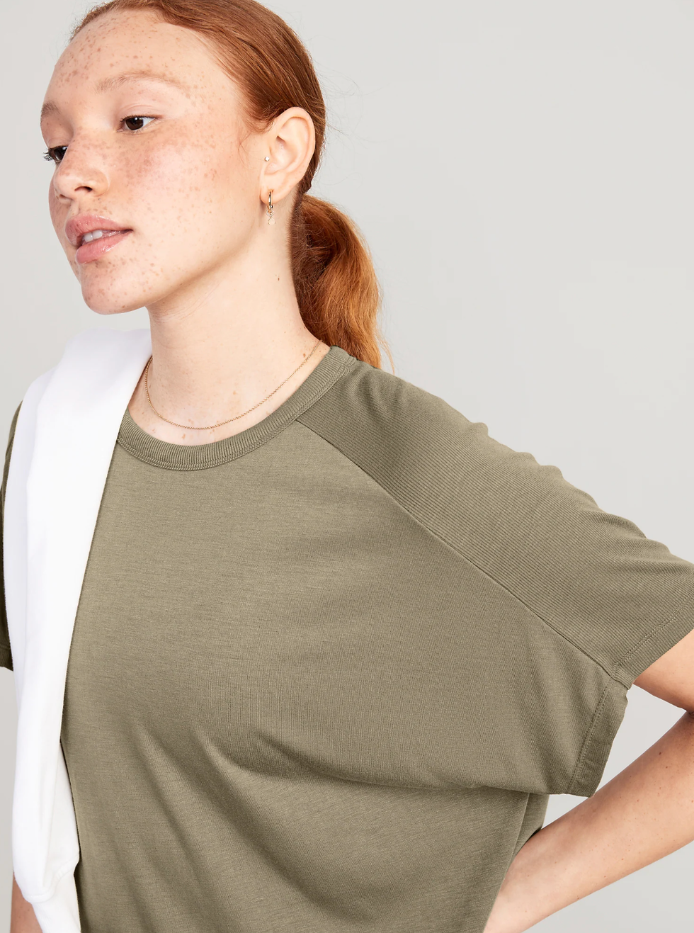 Old Navy UltraLite Oversized Rib-Paneled Tunic T-Shirt