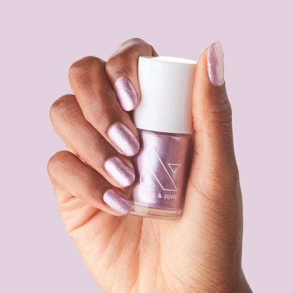 Olive & June Lilac Shimmer nail polish for winter nails