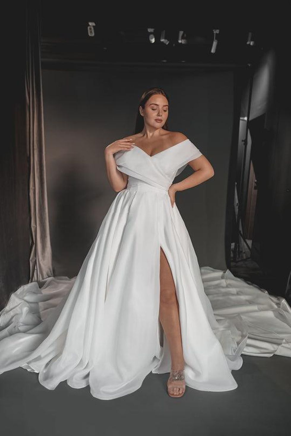 Olivia Bottega Plus Size Organza Wedding Dress Cardi