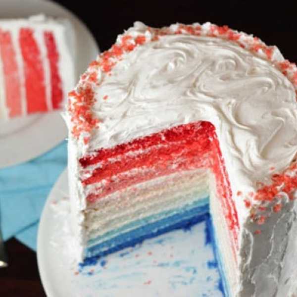 Ombr\u00e9 Independence Day Cake
