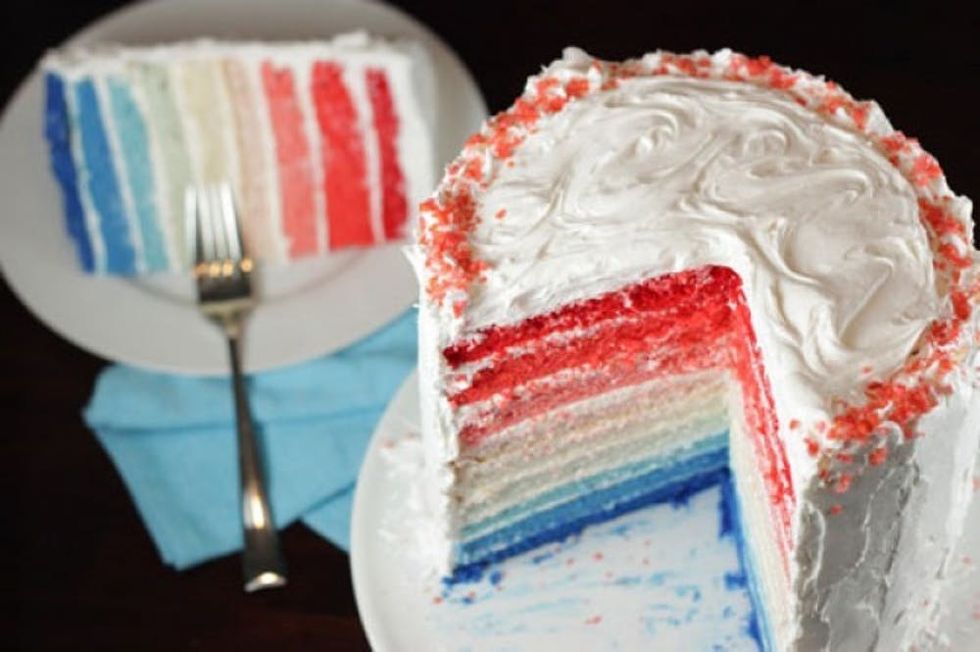 Ombr\u00e9 Independence Day Cake