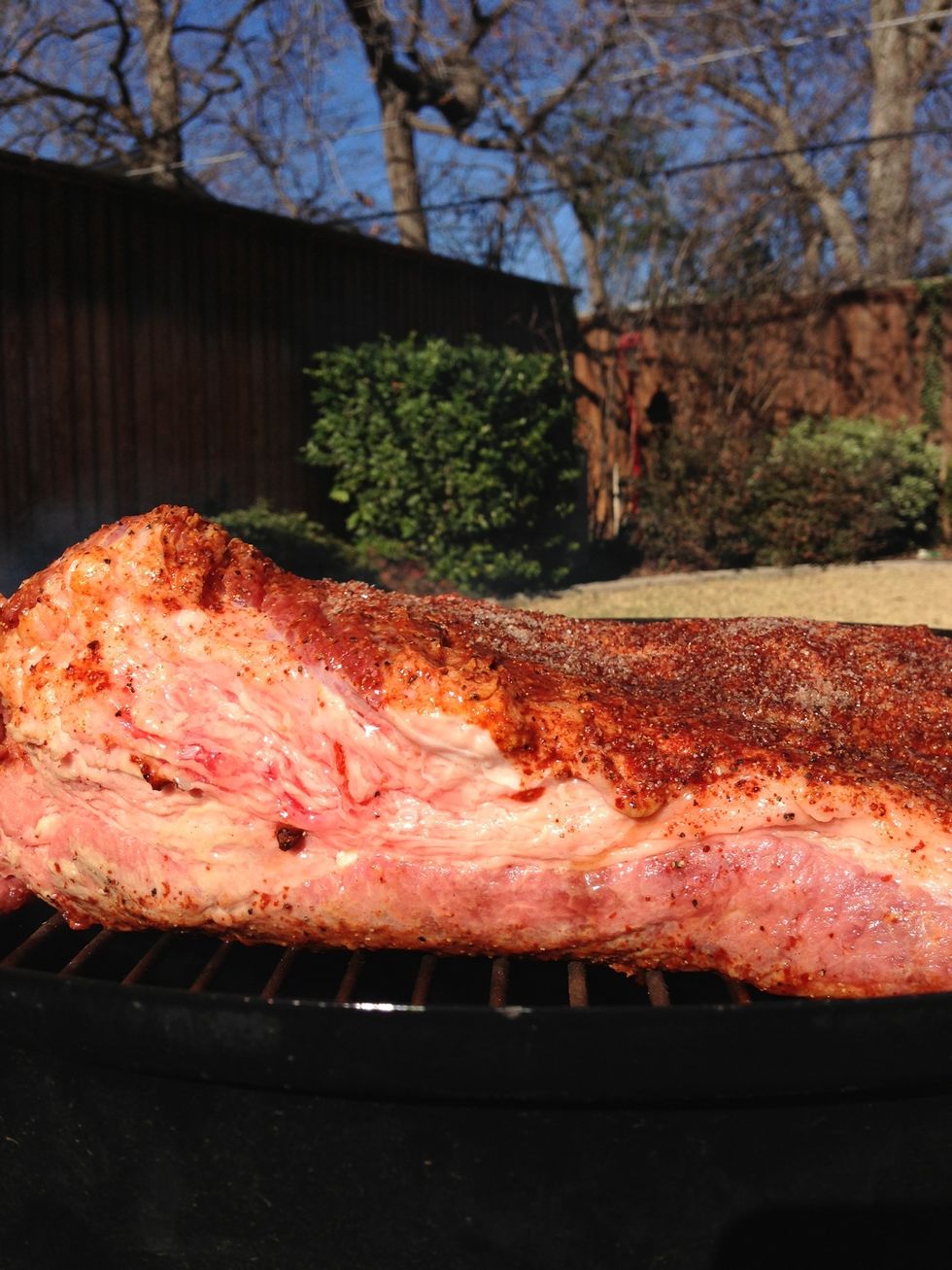 One last view before adding the lid. Once the lid is on - leave it! Your job now is temperature control. Try to keep your smoker at 230-275 degrees.
