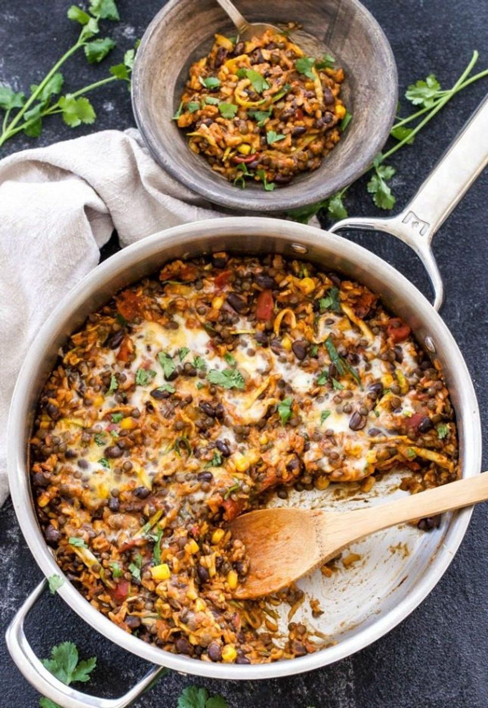 One-Pot Cheesy Mexican Lentils, Black Beans and Rice Iron Rich Foods